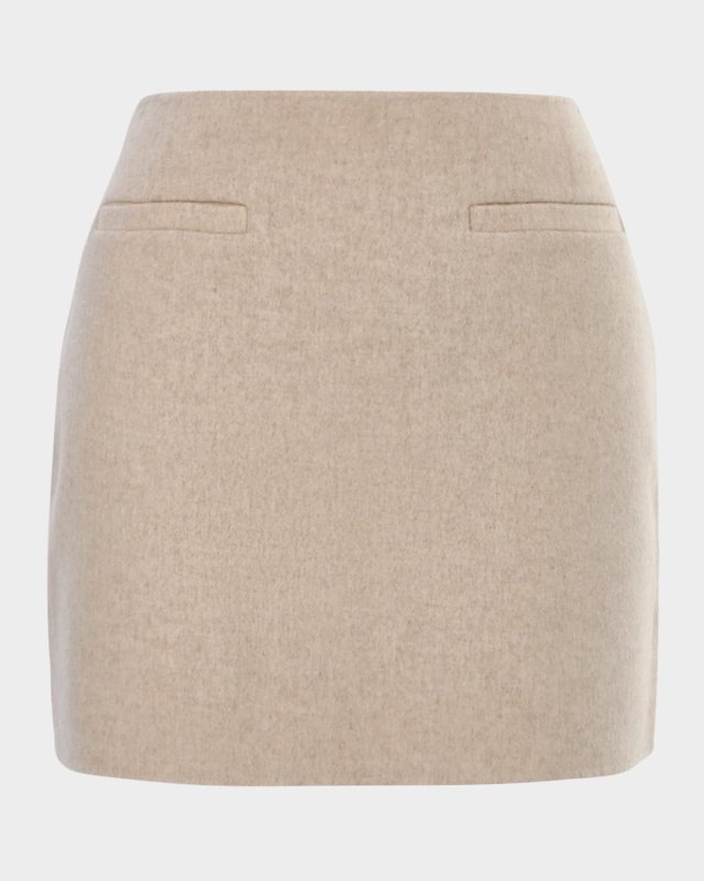 Candela Double-Face Wool Mini Skirt